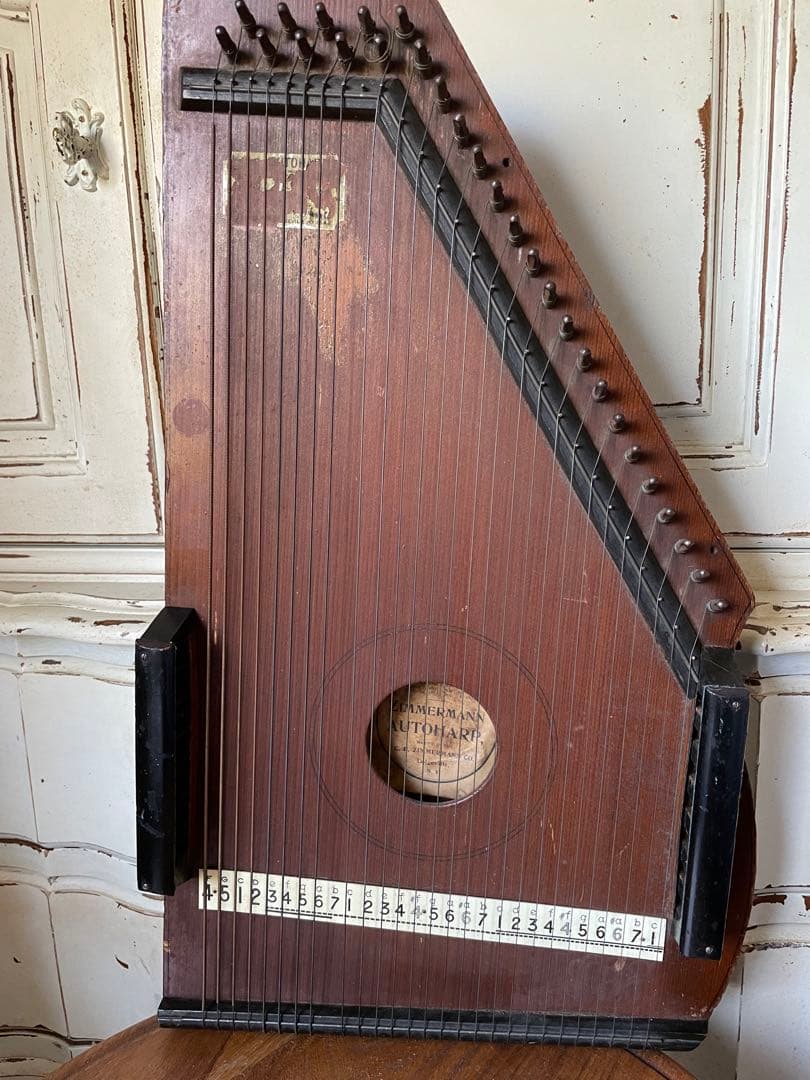 アンティーク　オート　ハープ　木製　1800年代後半　楽器　アメリカ