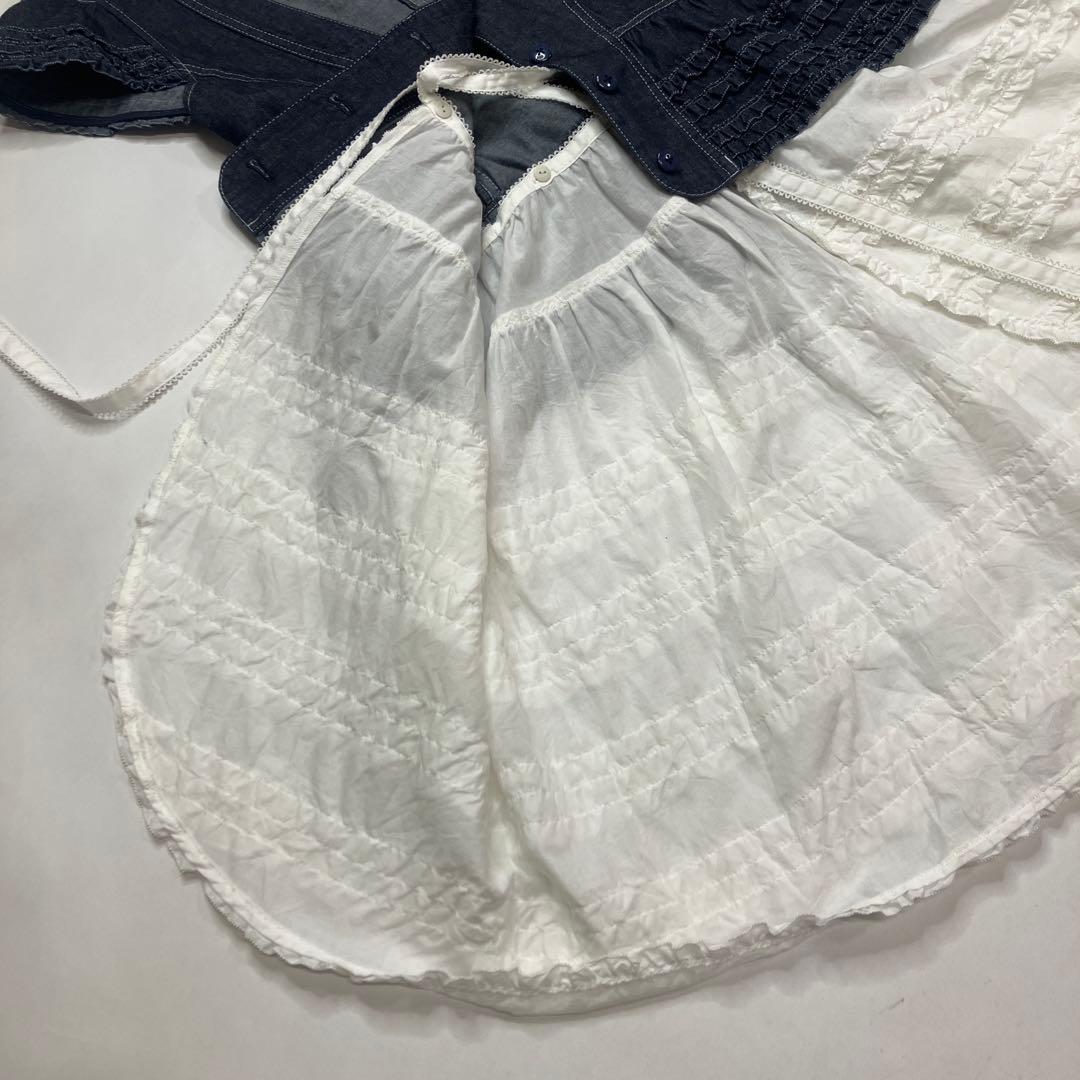 【美品】ピンクハウス 綿ローン使い デニムベスト/2023年