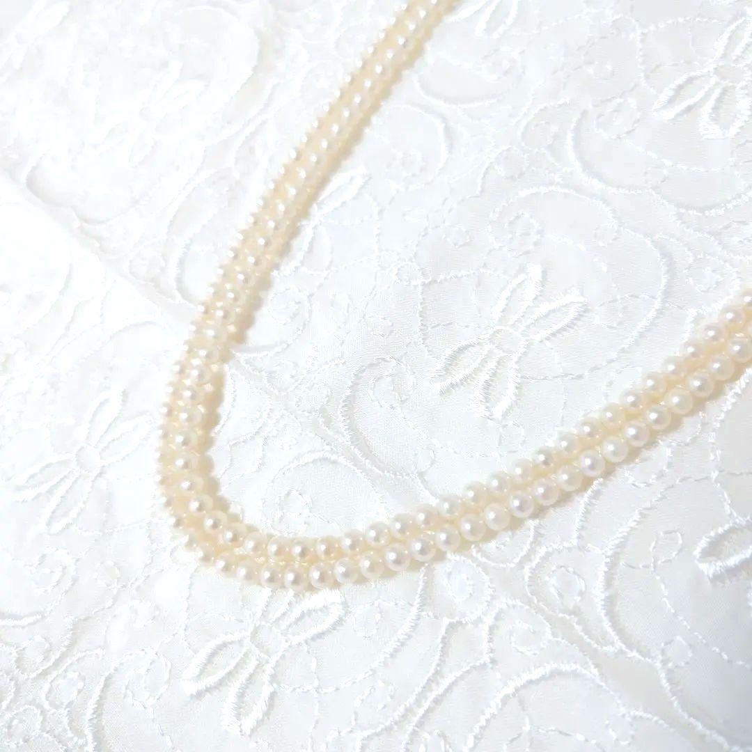 アコヤホワイトベビーパールネックレス2連3mm 20cm