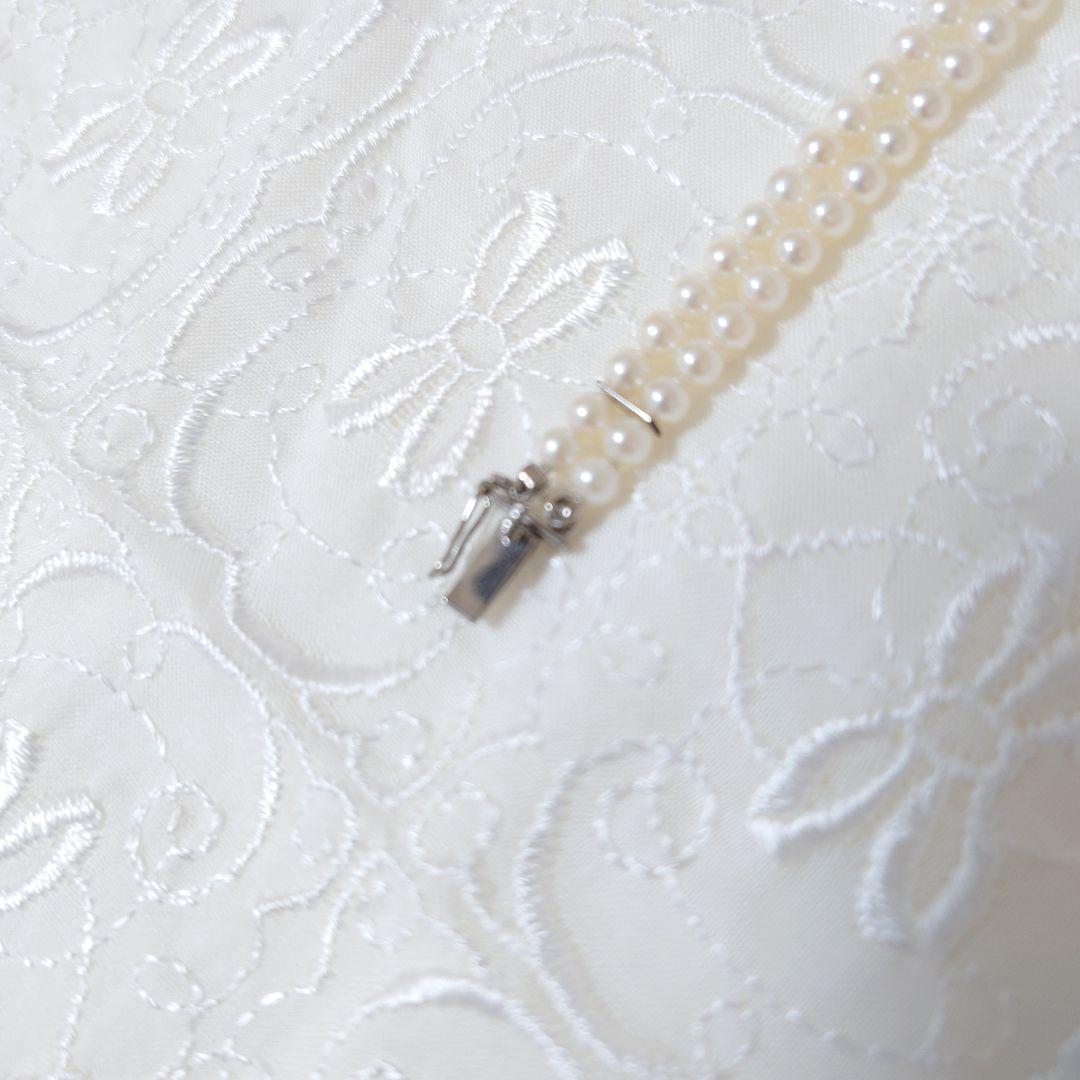 アコヤホワイトベビーパールネックレス2連3mm 20cm