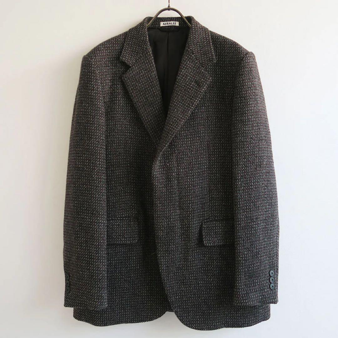 オーラリーALPACA WOOL SILK TWEED OVER JACKET