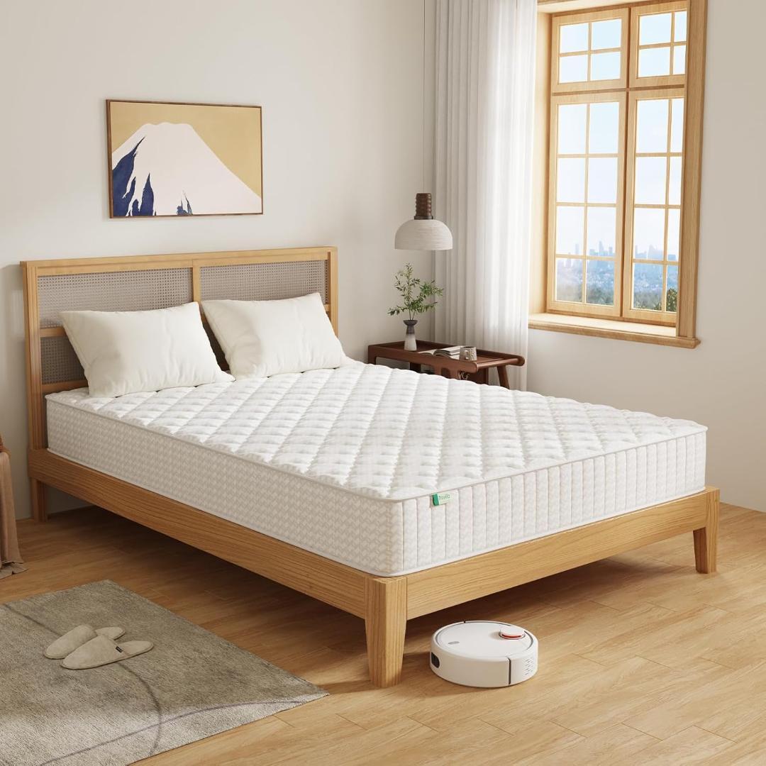 98【新品】Novilla　マットレスダブル　ポケットコイル　高反発　通気恒温