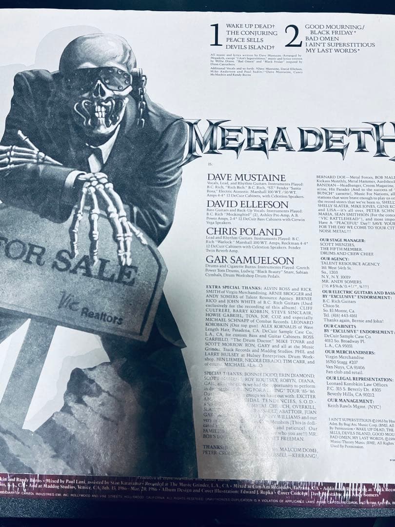 洋楽 Megadeth Peace Sells.But Who's Buying?LP