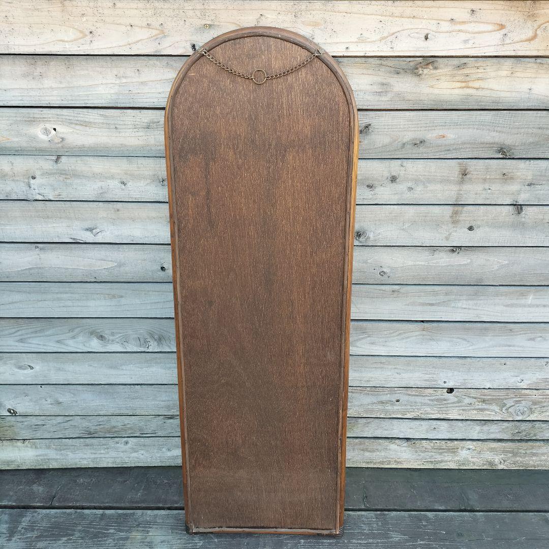 M♦ラタンミラー アンティークミラー アーチミラー 姿見 籐製