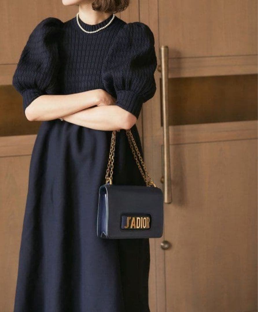 seventenセブンテン ボリュームスリーブニットドレス