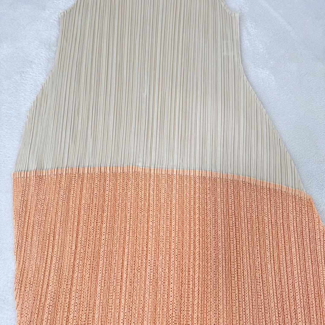 極美品✨PLEATS PLEASE 変形　チュニック　バイカラー　ノースリーブ