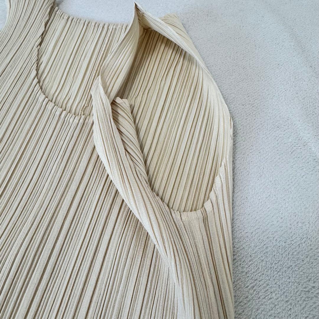 極美品✨PLEATS PLEASE 変形　チュニック　バイカラー　ノースリーブ