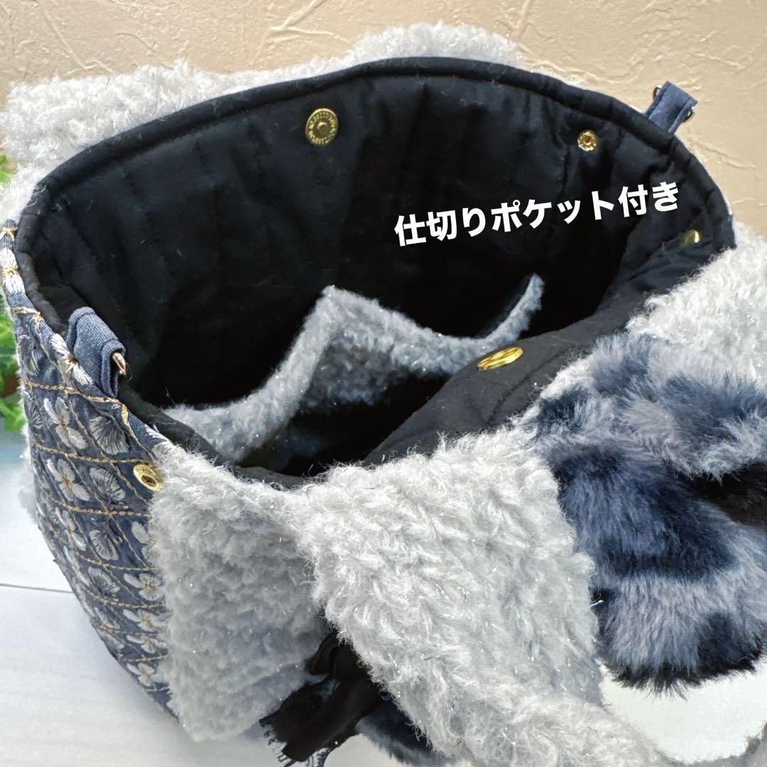 ト*助様 コヤンイサムチョン♡新作インド刺繍×豹柄ルミちゃんの変形ラウンドトート