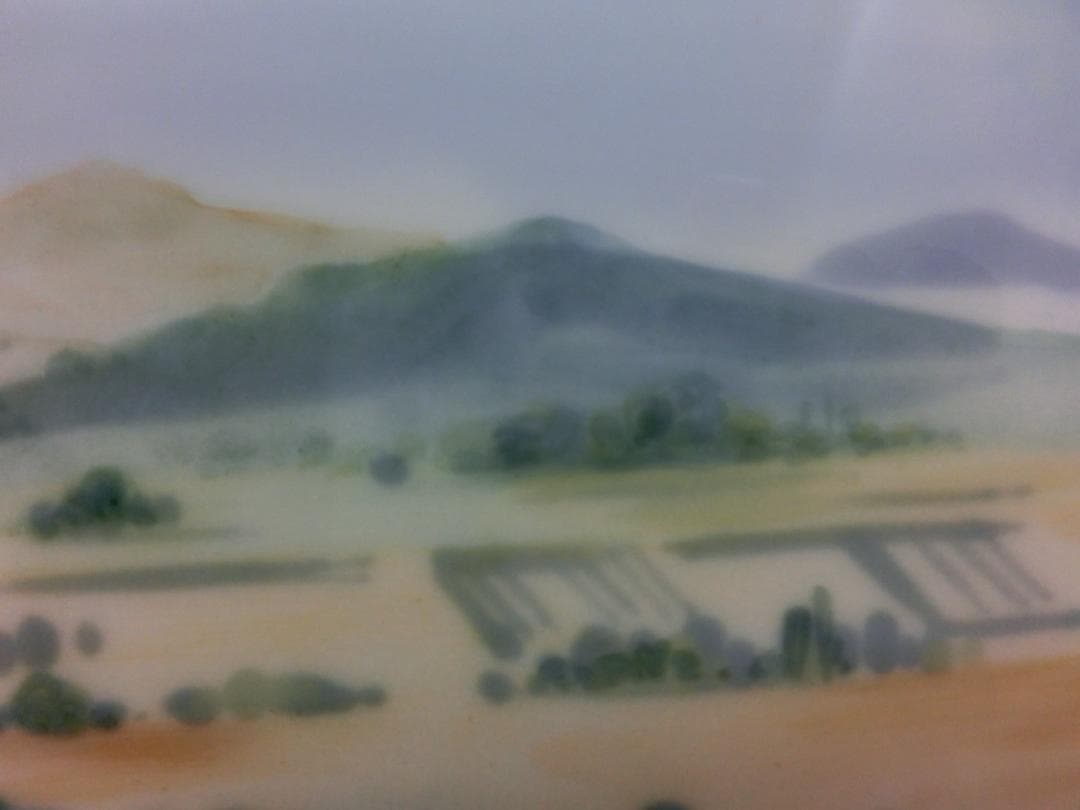 【マイセン】ドイツ丘陵風景・陶板画（値下げ再出品）