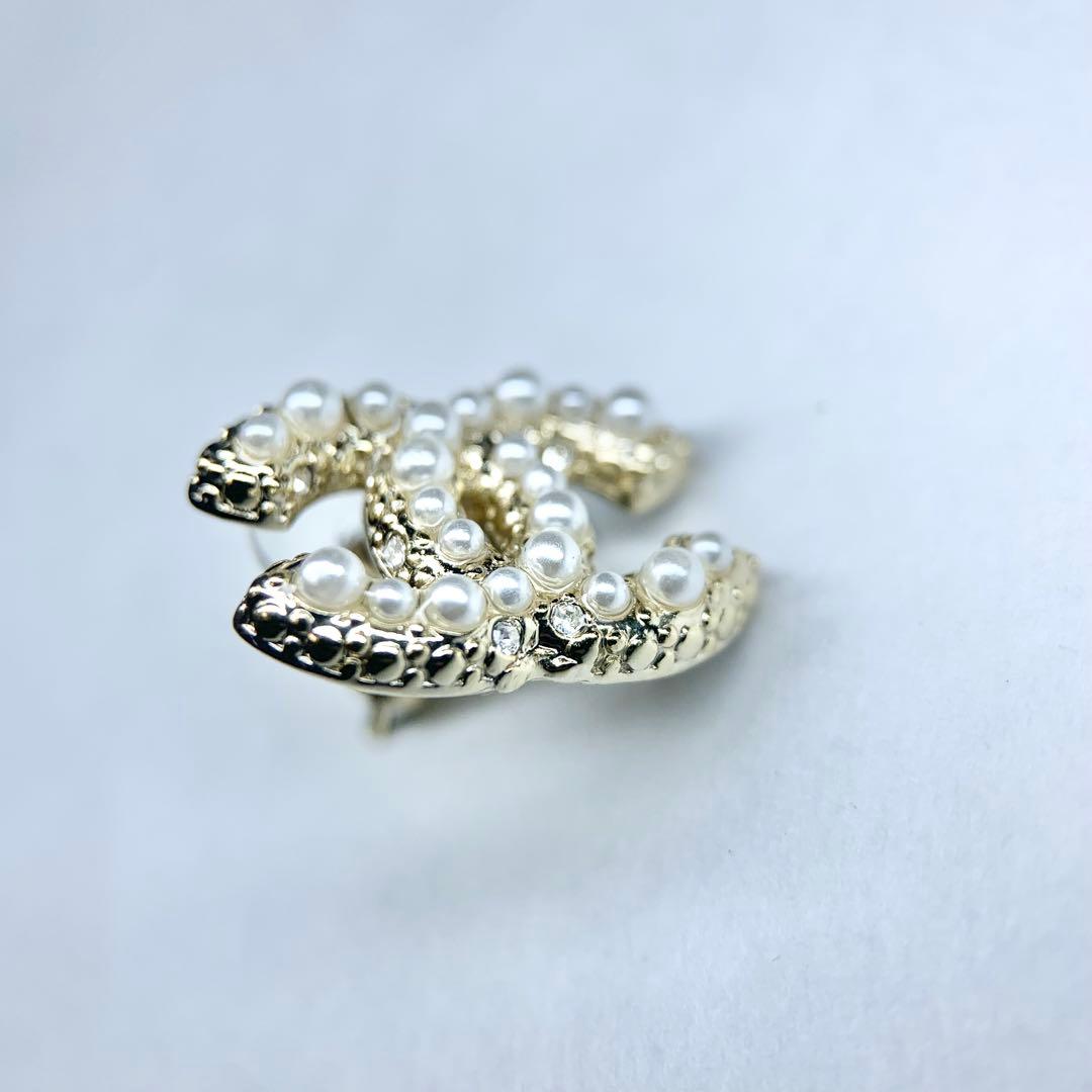 未使用級 CHANEL シャネル ピアス ココマーク パール装飾 片耳 2023
