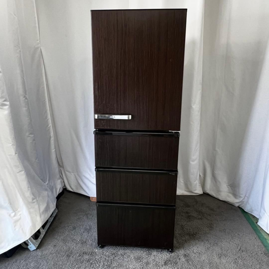761⭕️設置無料　冷蔵庫　AQUA　大型　400ℓ　安い　中古　木目調　レトロ