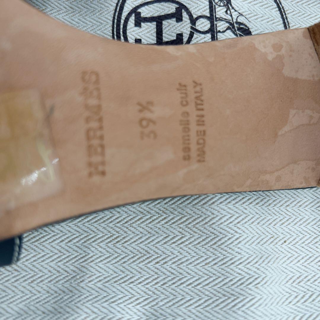 値下げ　HERMES エルメス　オアジス サンダル ヒール レザー ミュール　黒