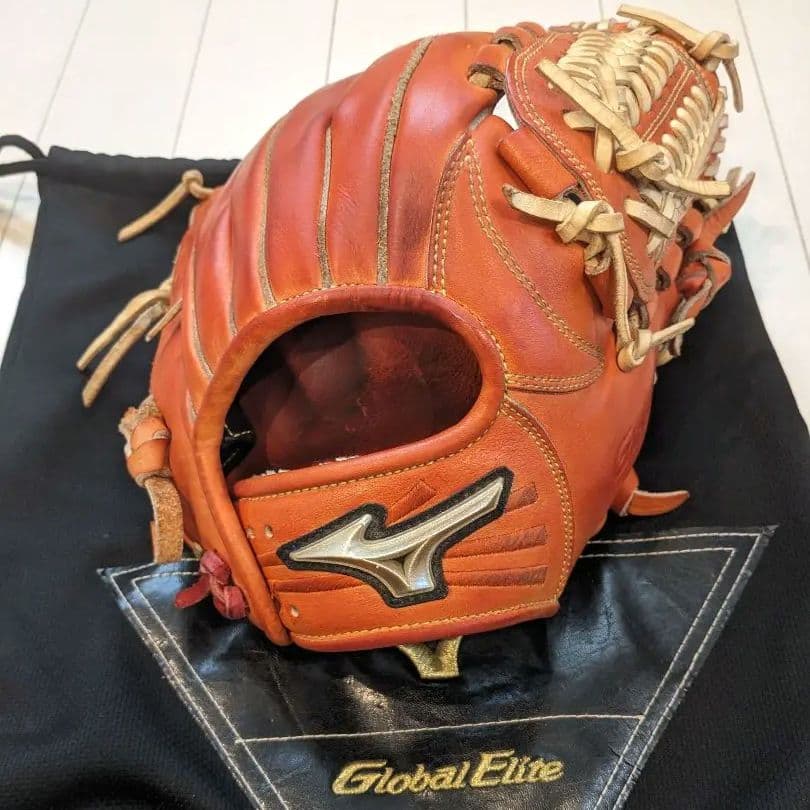 ミズノ グローバルエリート 内野手 硬式グローブ 硬式用 オレンジ