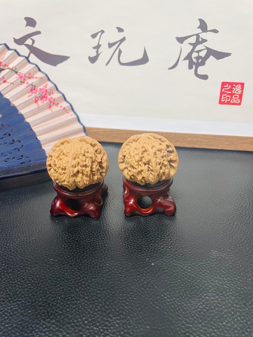 Ａrara　No.342遊ぶクルミ文玩核桃 精配球形狮子と手入れセット