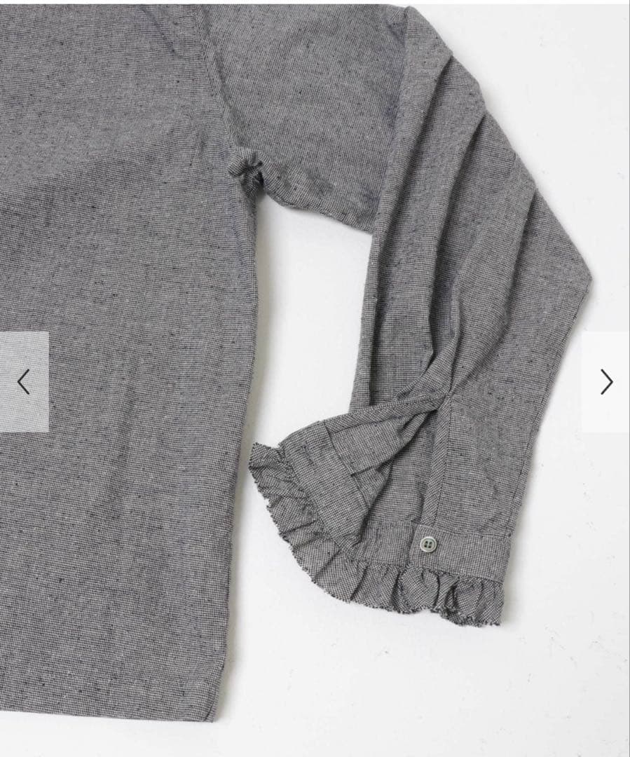 【新品タグ付き】かぐれ コットンシルク フリルブラウス チェック