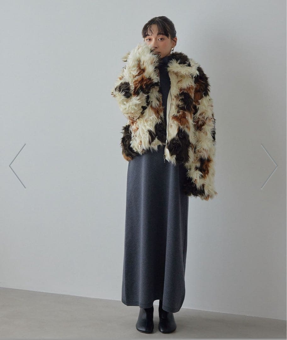 美品 アニマルフェイクファー ブルゾン greenlabel relaxing