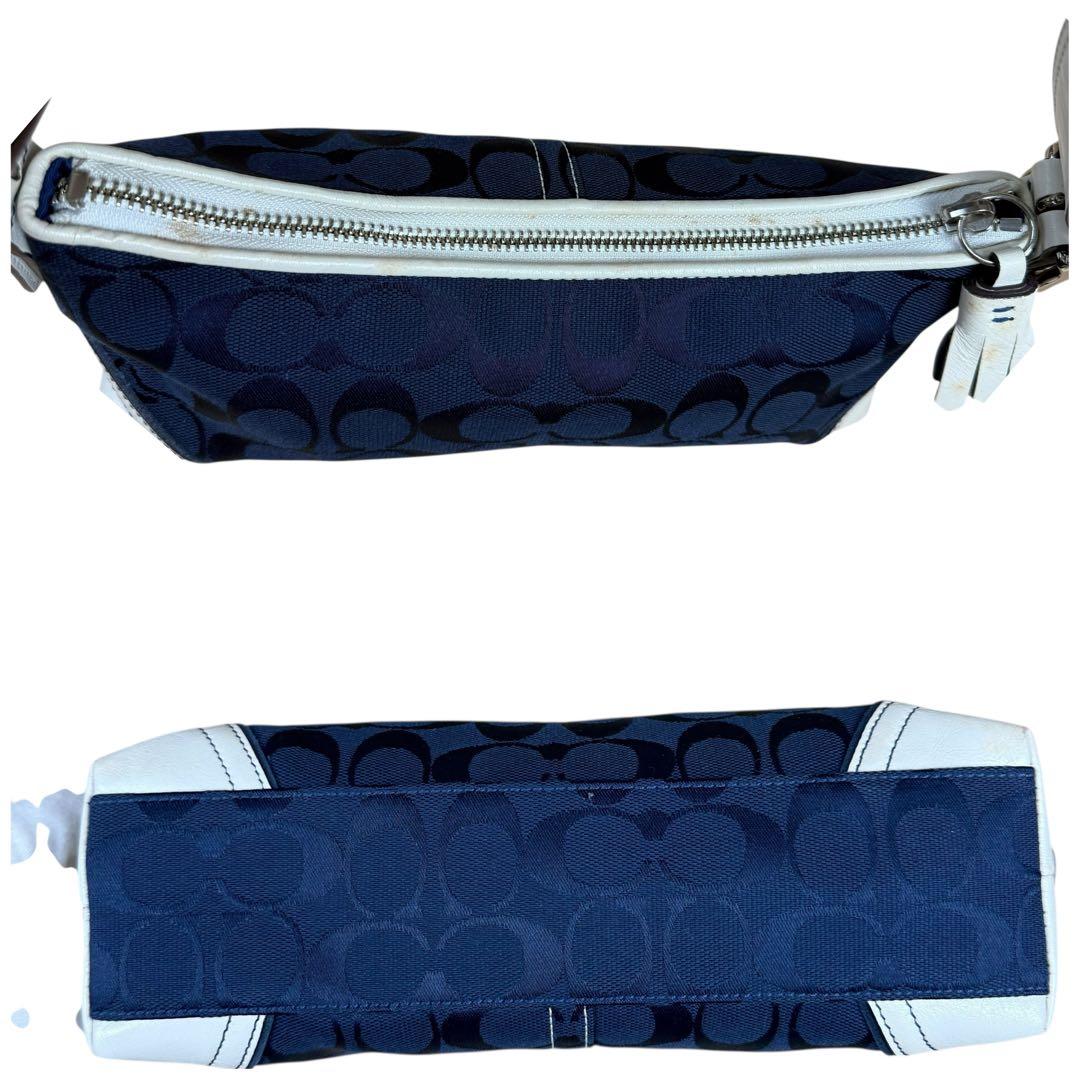 バッグ Coach Baguette Hampton Demi Bag Navy