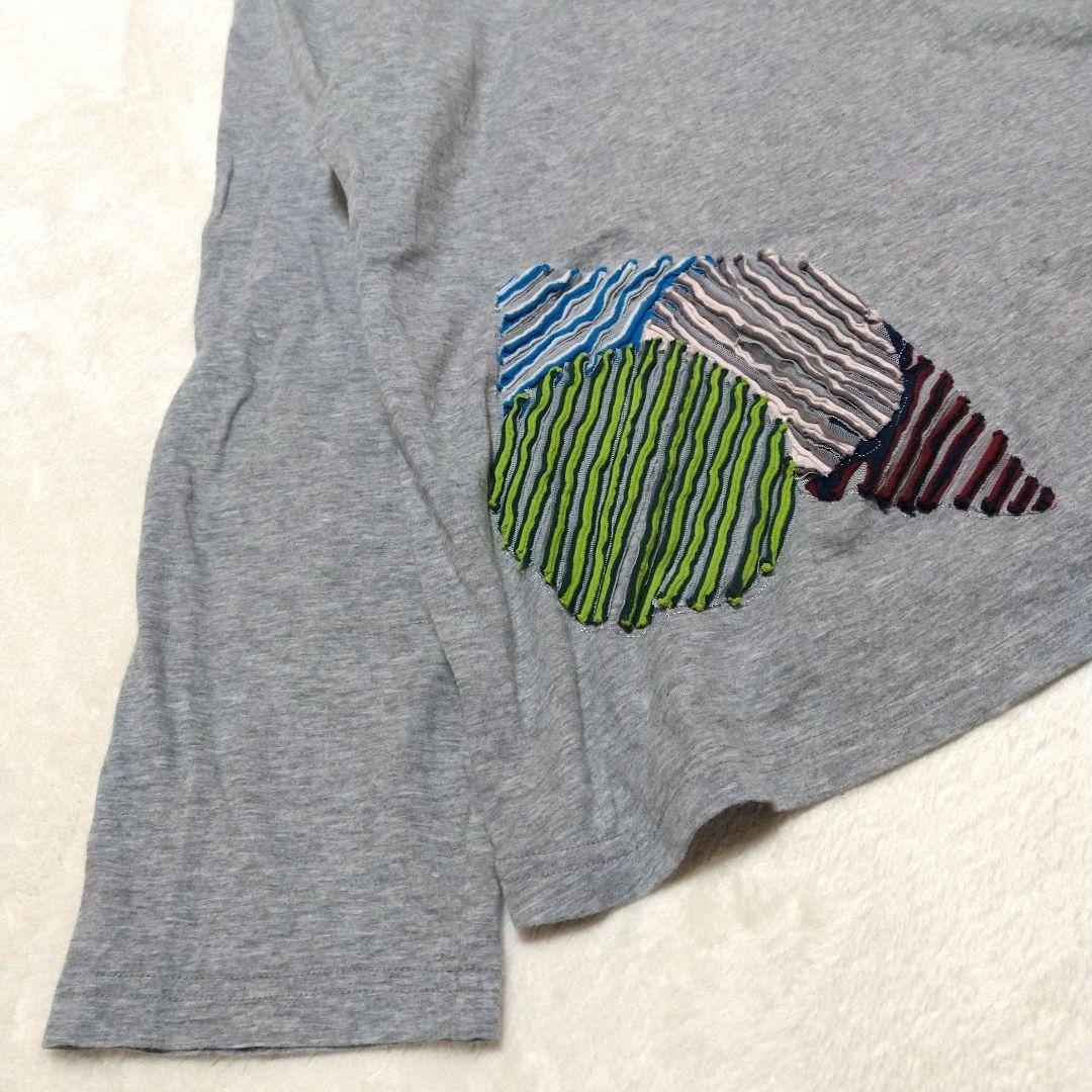 美品　慈雨　刺繍　長袖　カットソー　グレー　センソユニコ