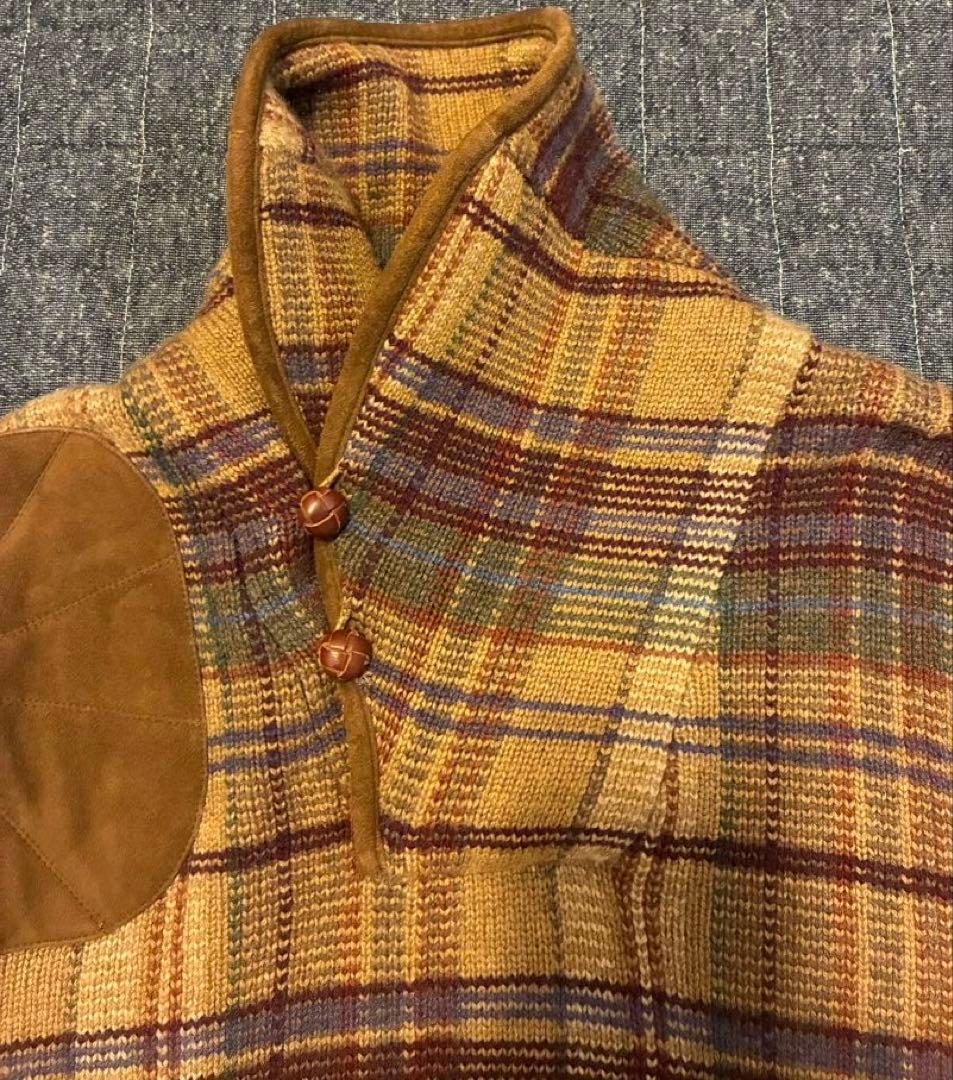 90s ラルフローレン カシミヤ混　シューティング　ハンティング　エルボーパッチ