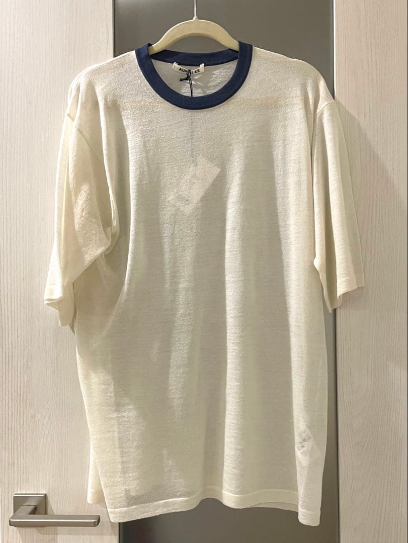 トップス AURALEE HIGE GAUGE WOOL SILK KNIT TEE