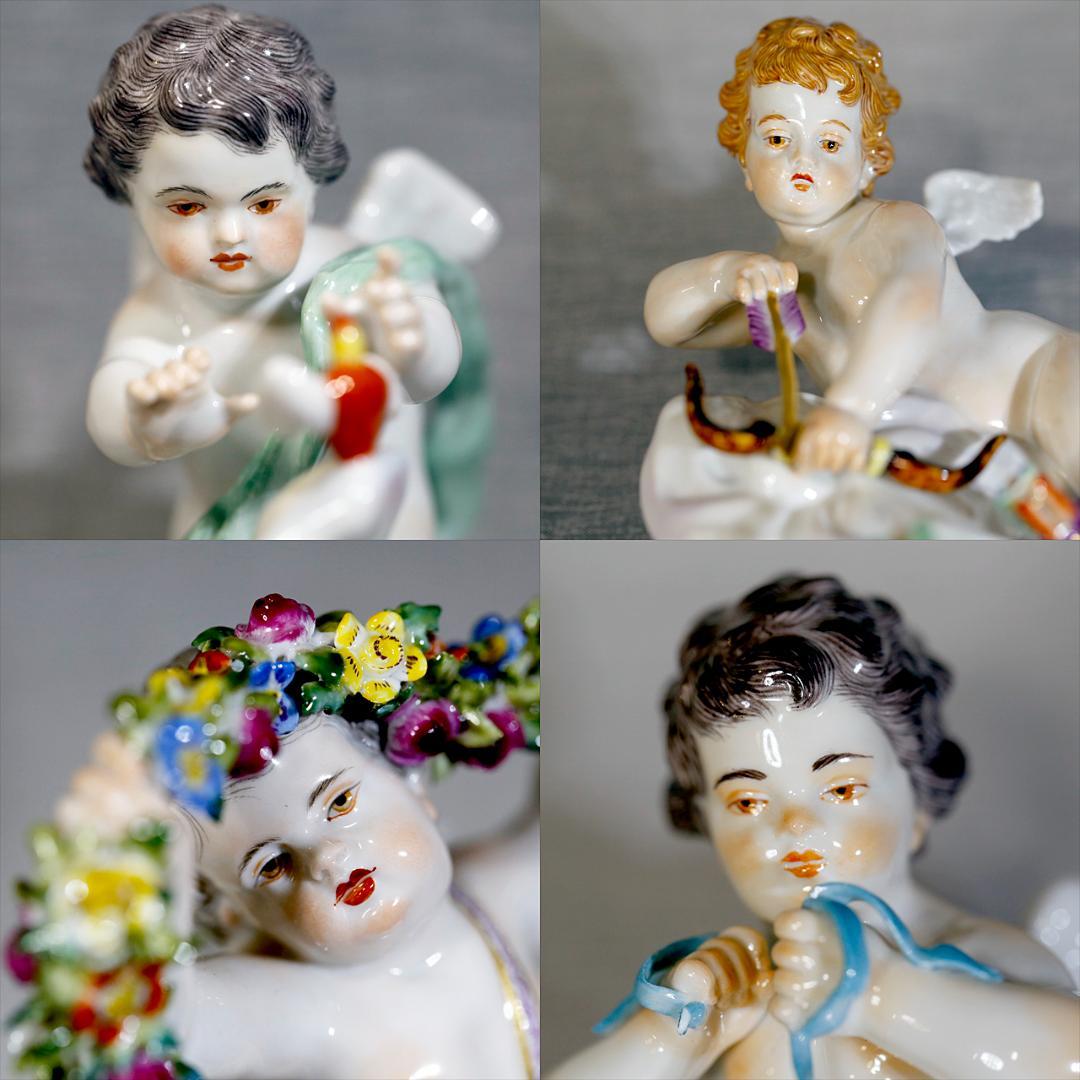 【レア連番 １級品】マイセン 天使 連作 デヴィーゼンキント ４体 寓意的天使