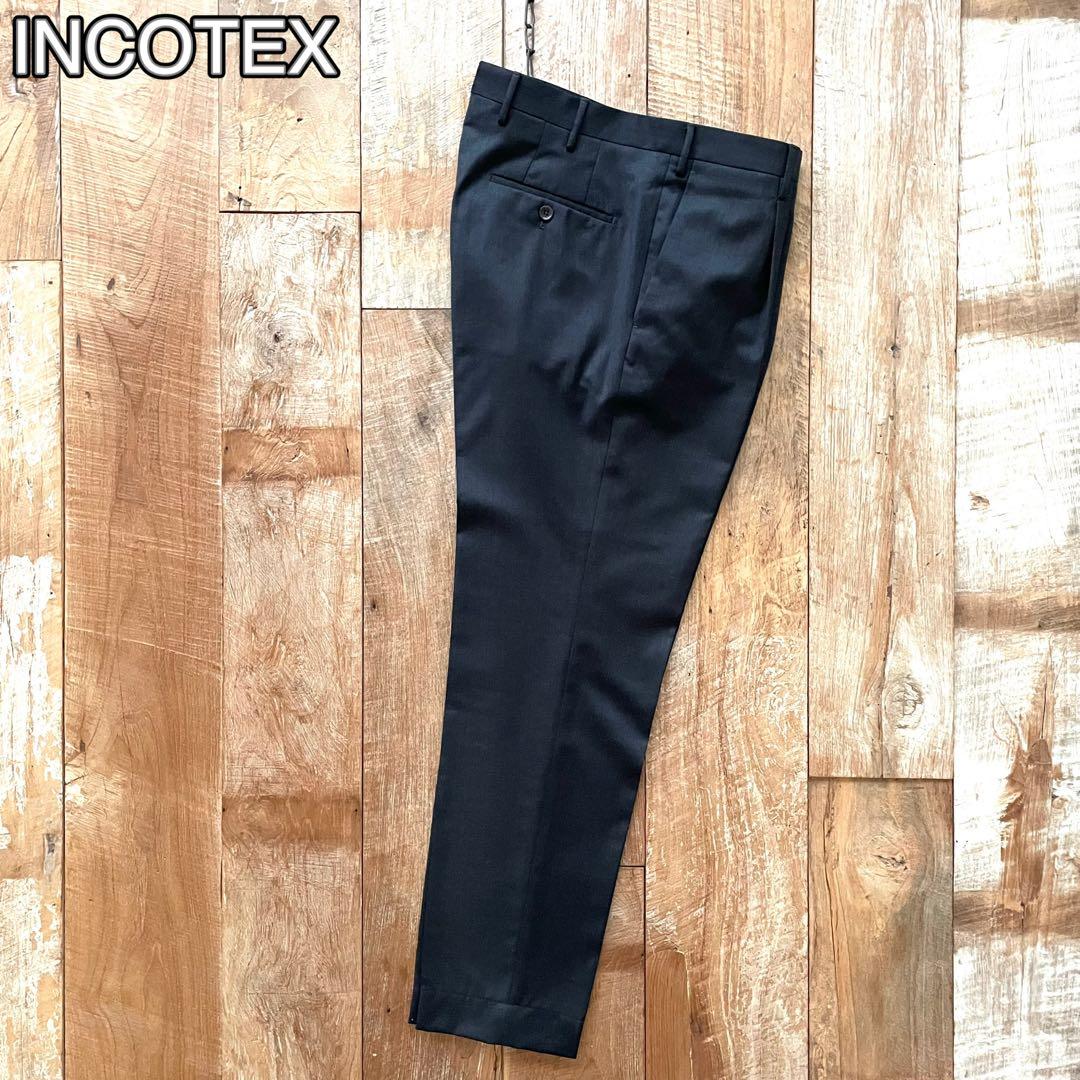 【極美品】INCOTEX SUPER100'S ウール スラックス パンツ 48