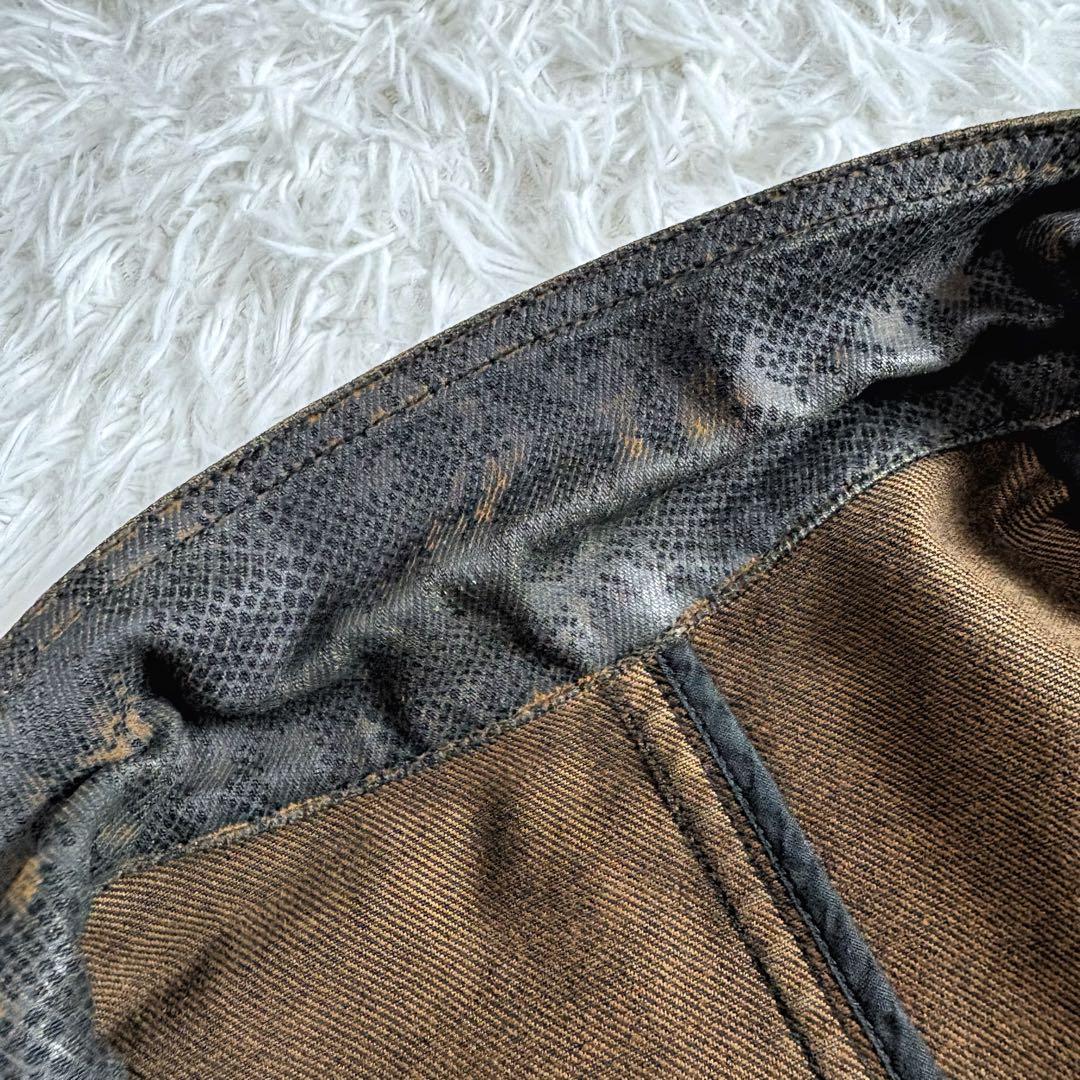 希少 5351 プールオム テーラードジャケット パイソン柄 黒×茶 サイズ3