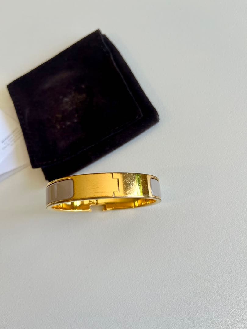 エルメス HERMES クリックH マロングラッセ ゴールド バングル