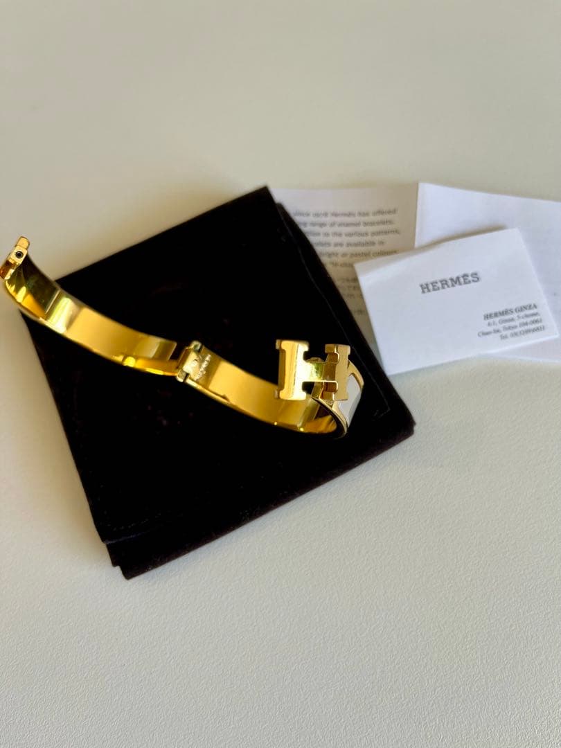 エルメス HERMES クリックH マロングラッセ ゴールド バングル