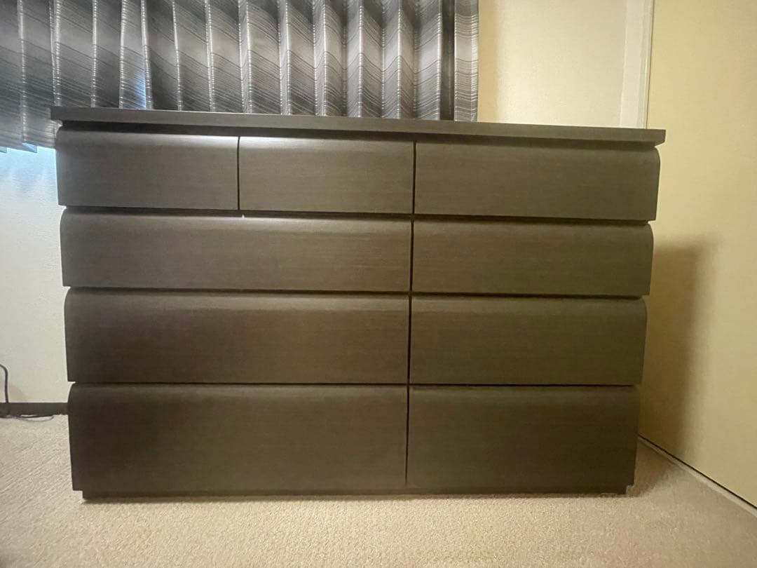 ダークブラウン 9引き出し チェスト