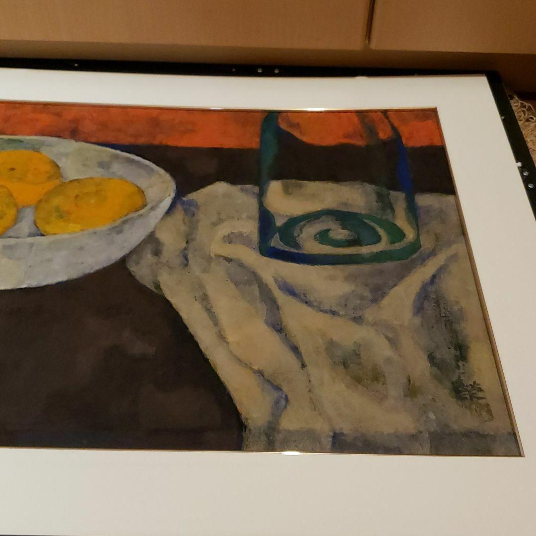 絵画　日本画　松本榮　卓上静物