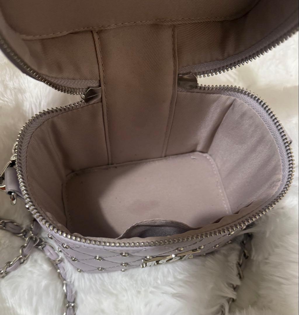 Darich ダーリッチ キルティングビジュースクエアミニバッグ パープル