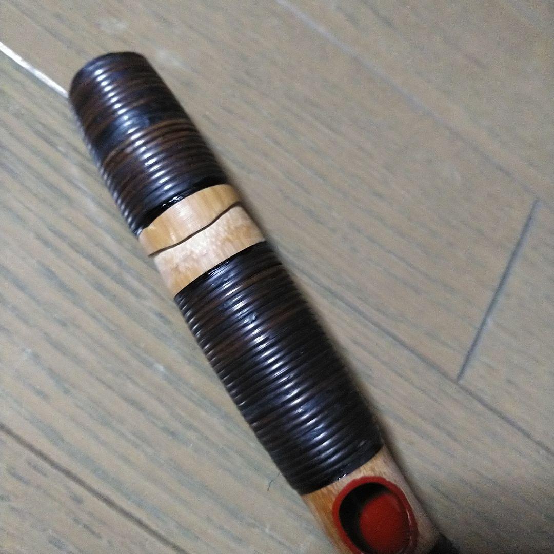 雅楽　龍笛　本管　煤竹　藤巻　(極太管)