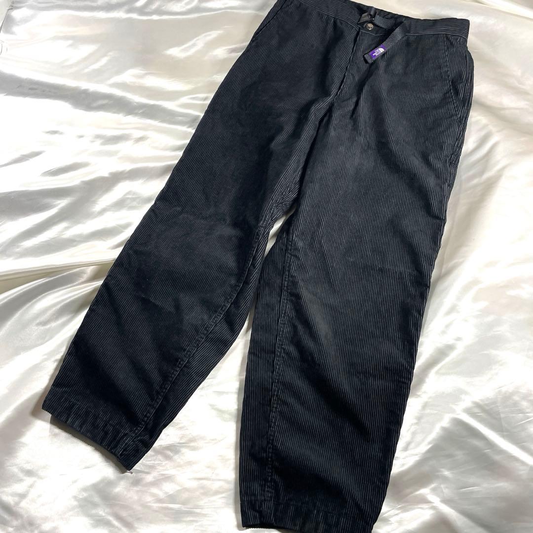 美品　ノースフェイスパープルレーベル　ナナミカ　ワイドパンツ　コーデュロイ　黒