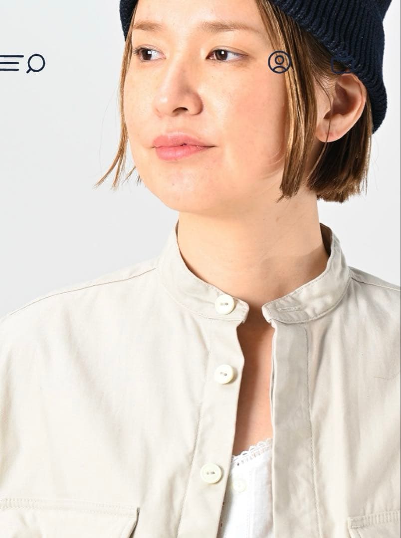 【新品未使用】45R 薄バックサテンの908ニームシャツ