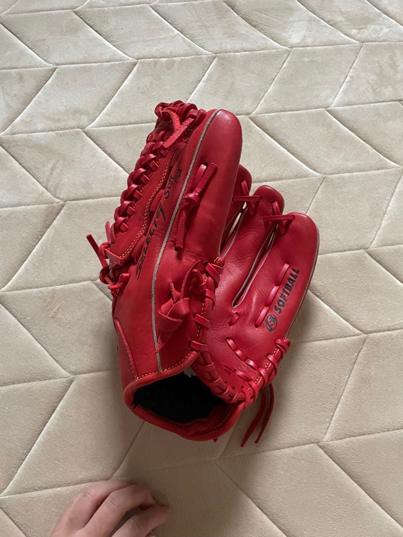 Mizuno ソフトグローブ レッド