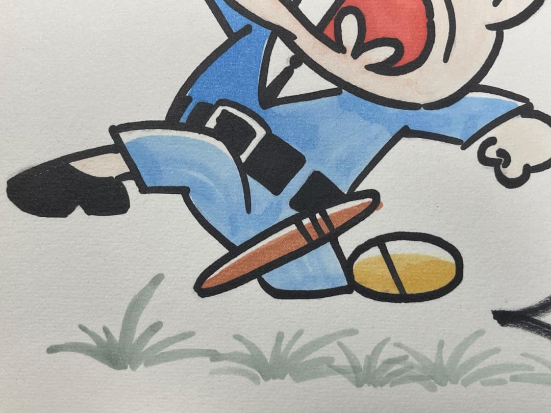 赤塚不二夫　天才バカボン【本官】直筆サイン色紙