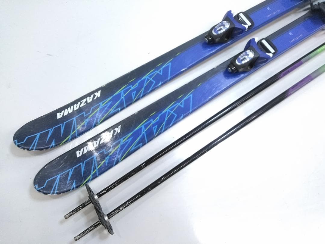 ジュニアスキー4点セット カザマ 130cm ブーツ ビッグホーン 22cm ◇