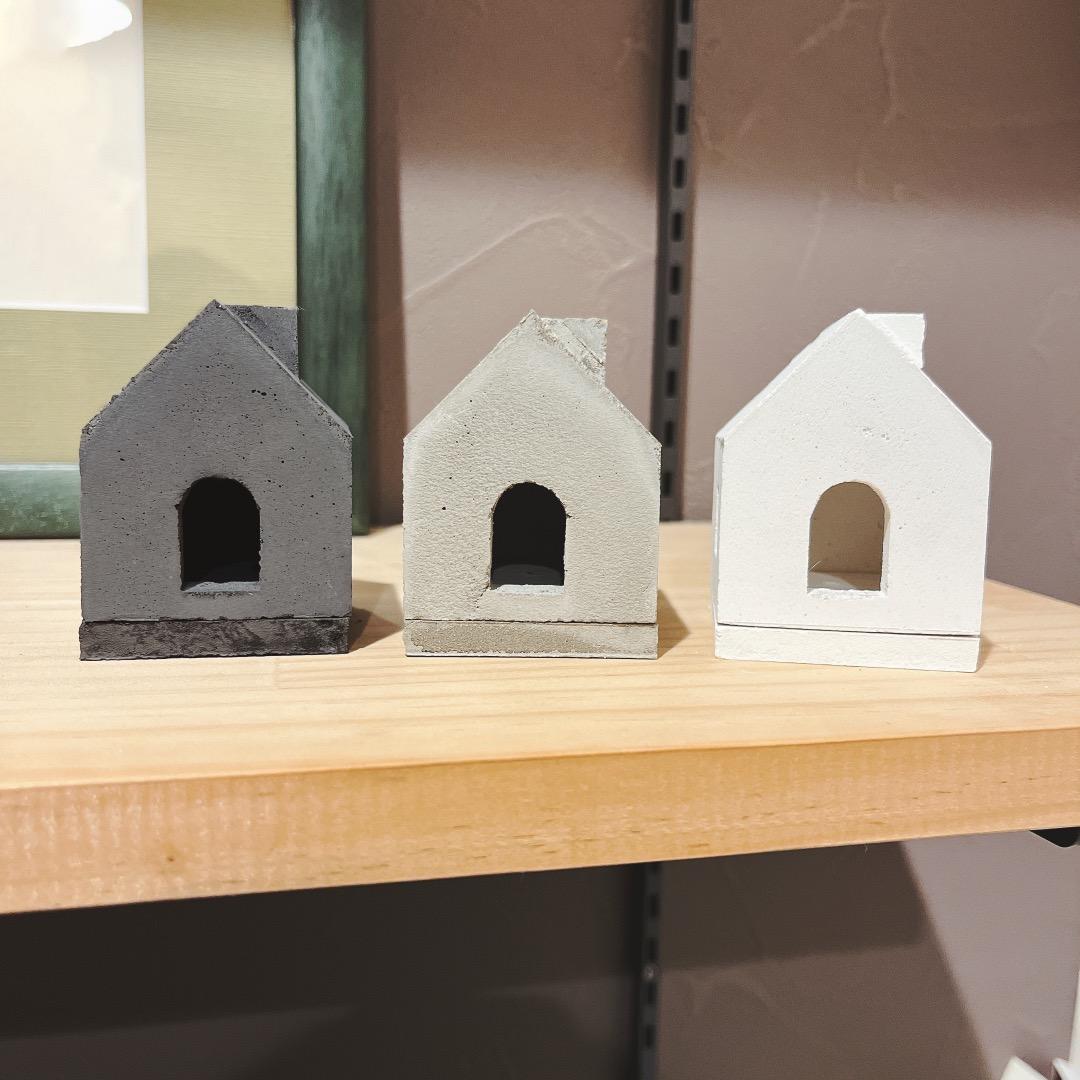 香炉 お家型線香立てS  3色セット【モルタル セメント製】