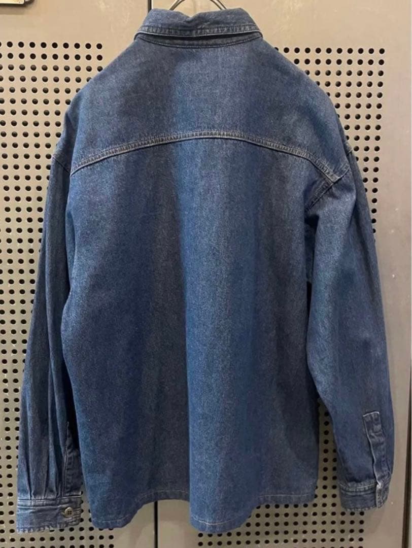 古着　ヴィンテージ　vintage デニムシャツ　刺繍　ファンシー　くま　個性派