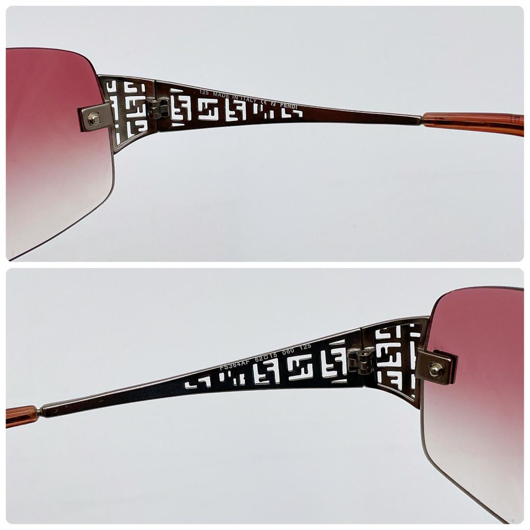 良品 FENDI フェンディ ズッカ柄 リムレス FFロゴ サングラスm524