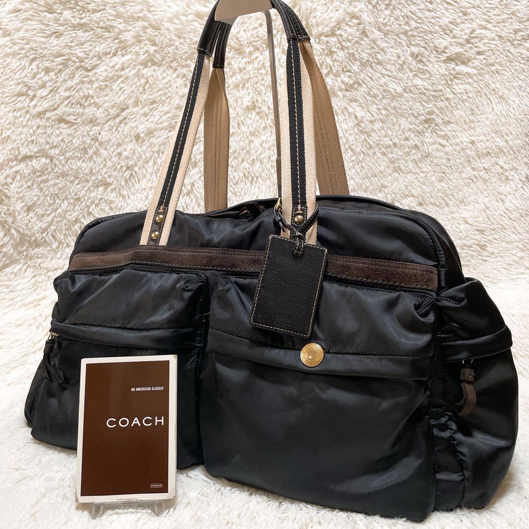 大容量 COACH コーチ ボストンバッグ 肩掛け ブラック B261
