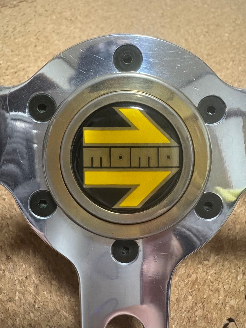 【希少ゴールドホーン】MOMO SUPER INDY ウッドステアリング