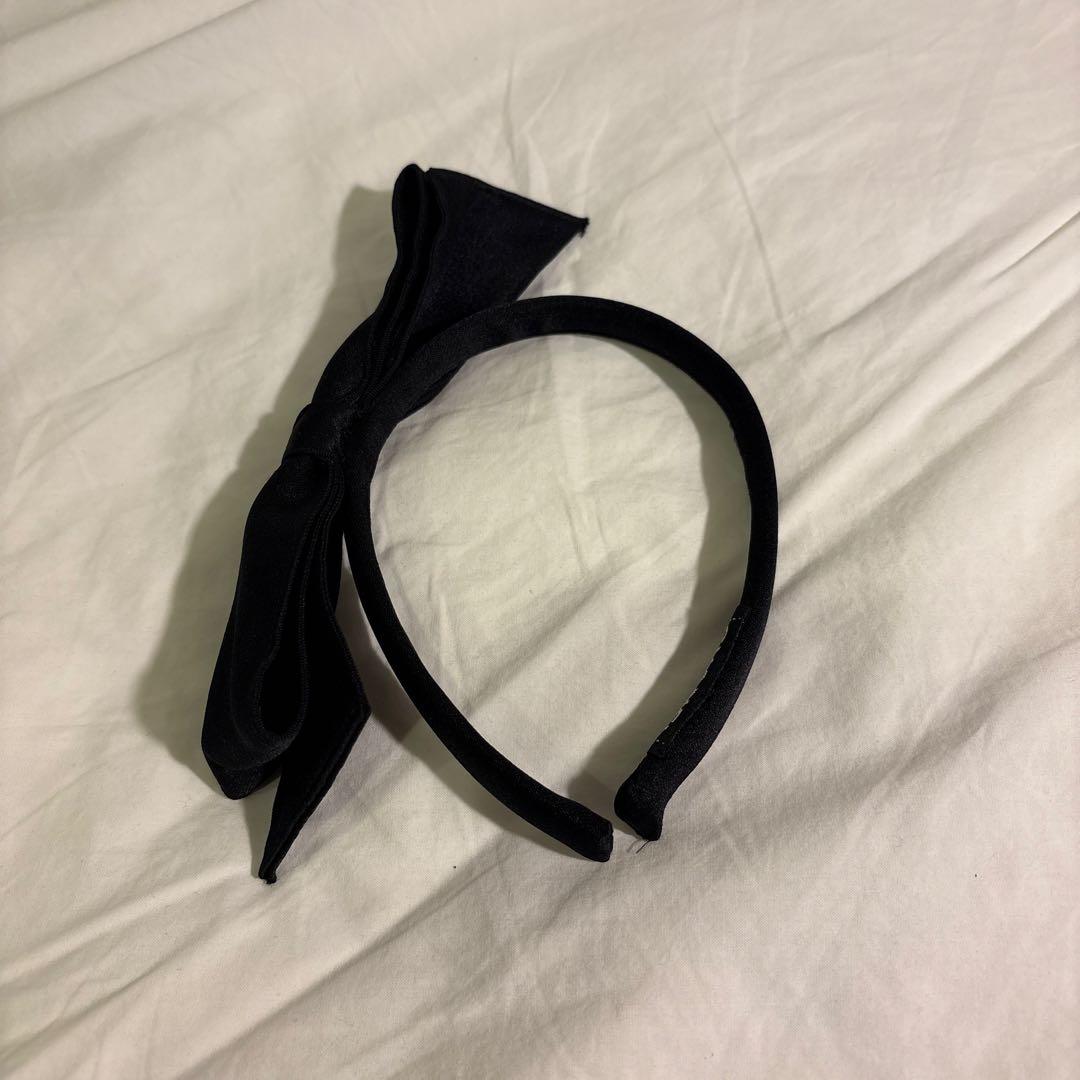 CHANEL シャネル　ブラックリボンヘアバンド　カチューシャ