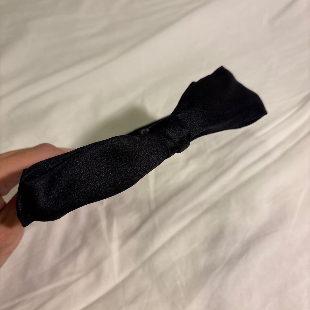 CHANEL シャネル　ブラックリボンヘアバンド　カチューシャ