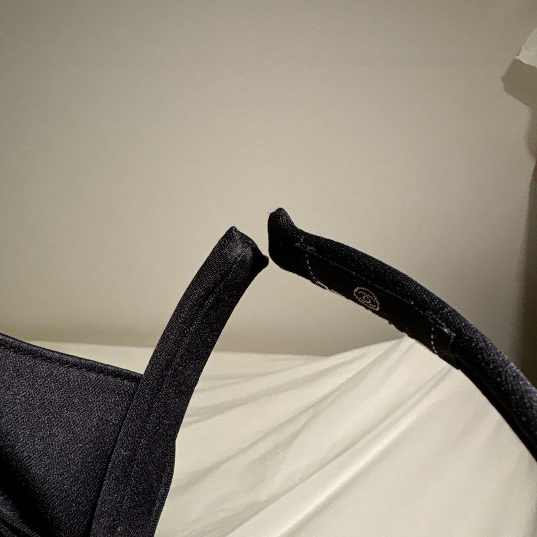 CHANEL シャネル　ブラックリボンヘアバンド　カチューシャ