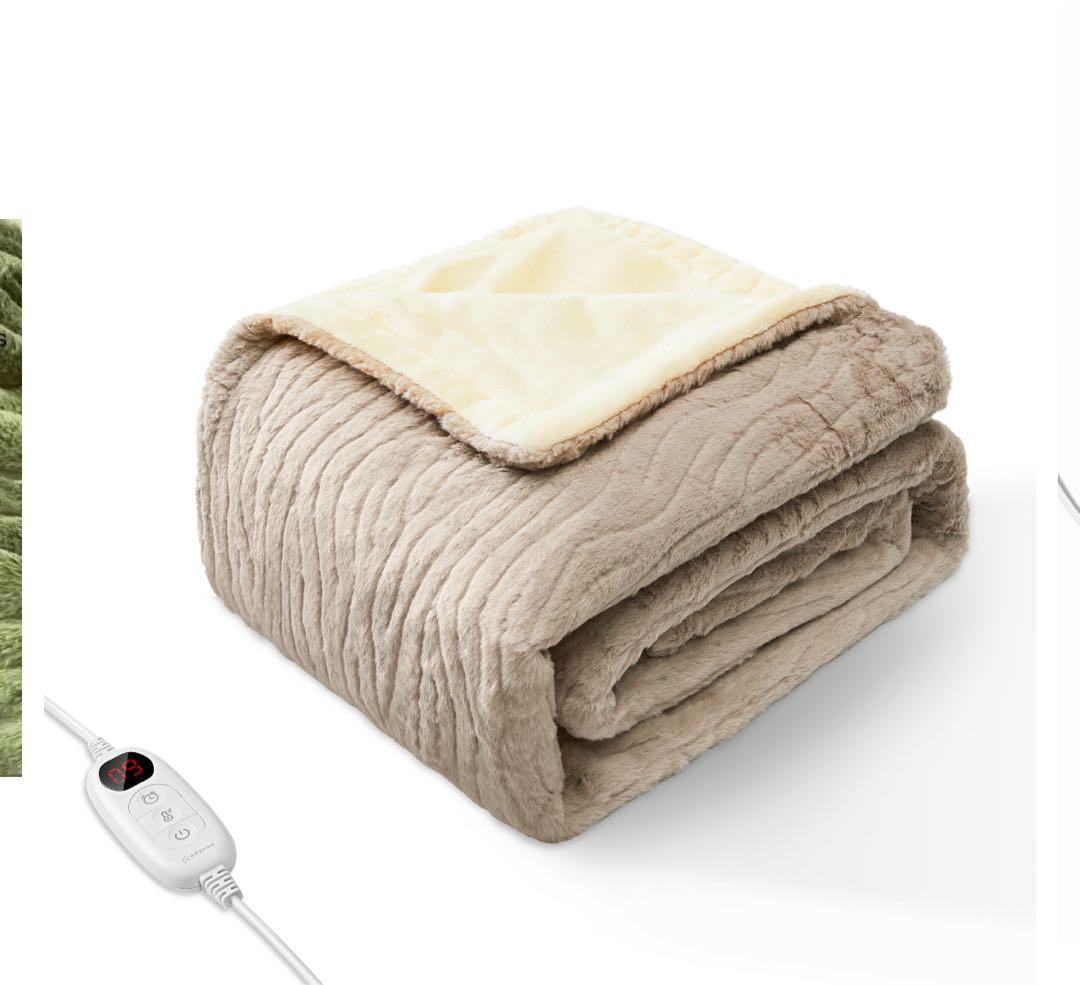 フリース電気毛布ラテベージュ