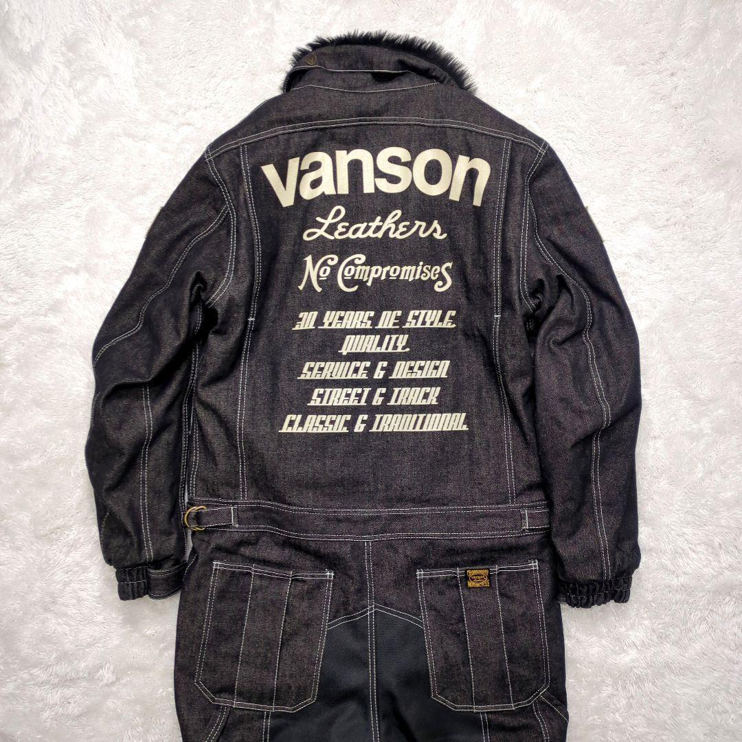 VANSON バンソン 廃盤 冬用 ボア 刺繍 つなぎ オールインワン L