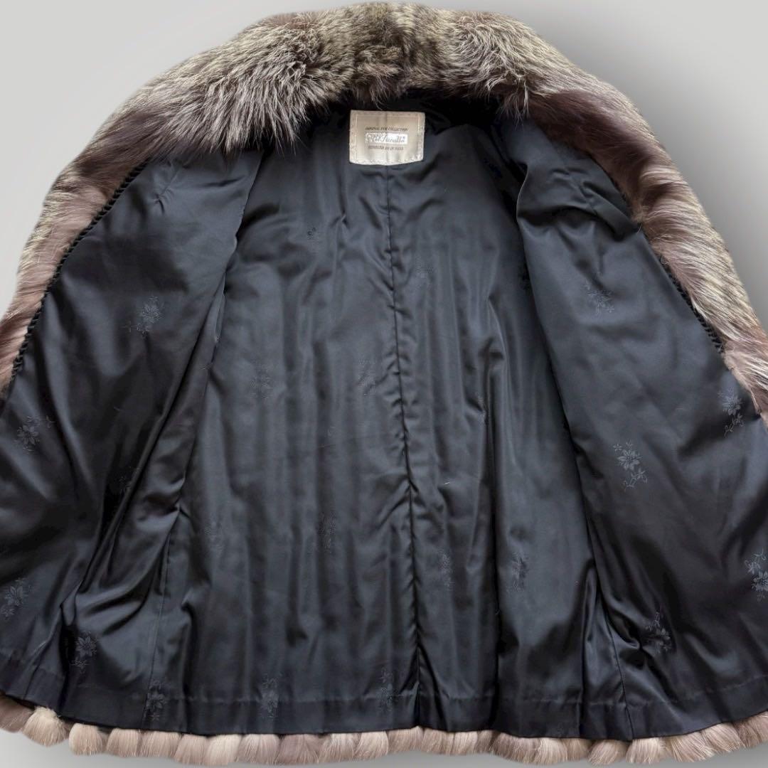 総丈100◎シルバーフォックス FOX ファーコート ふわふわ フリーサイズ