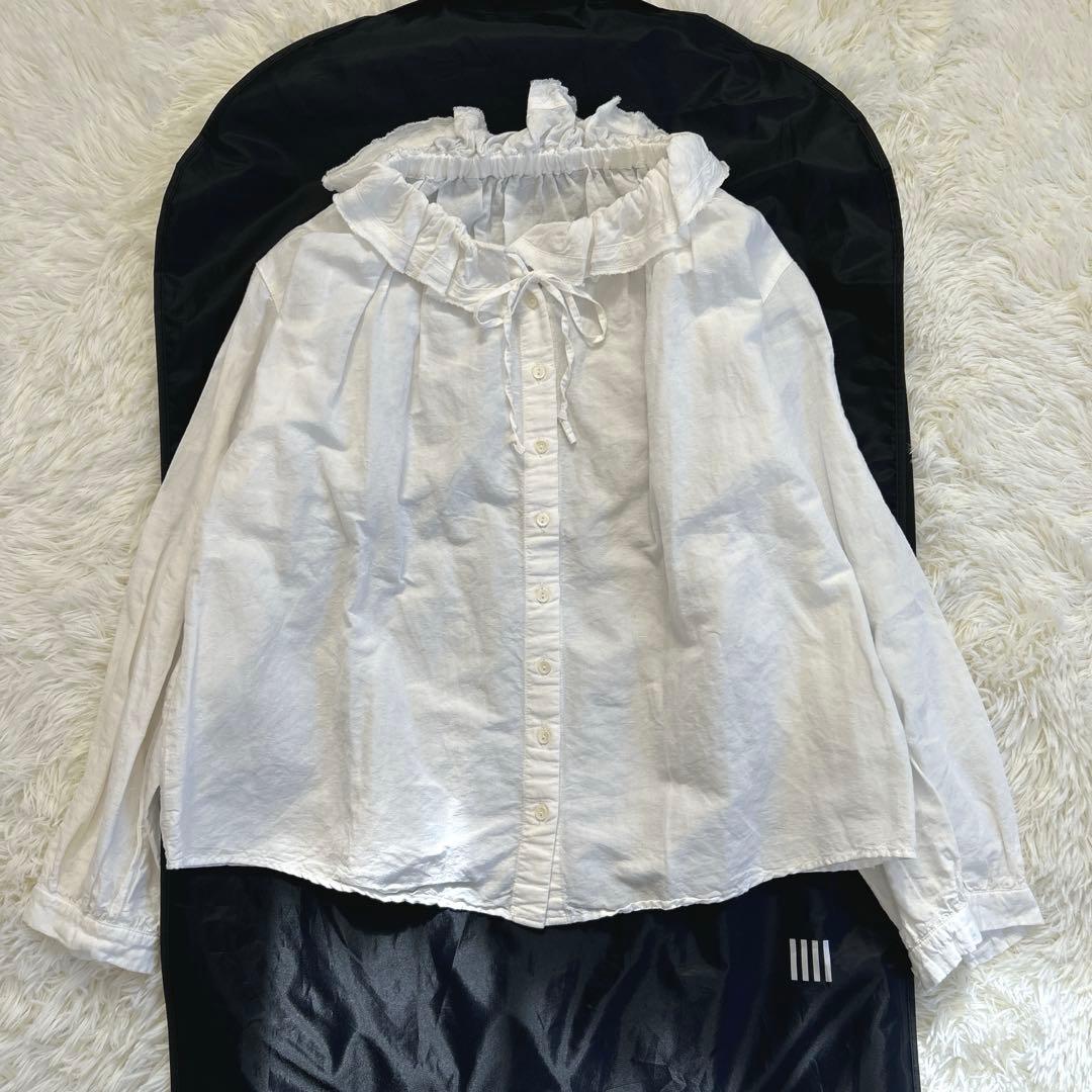 ✨大人気定番✨ネストローブ コットンリネンダンガリーフリルシャツ 近年